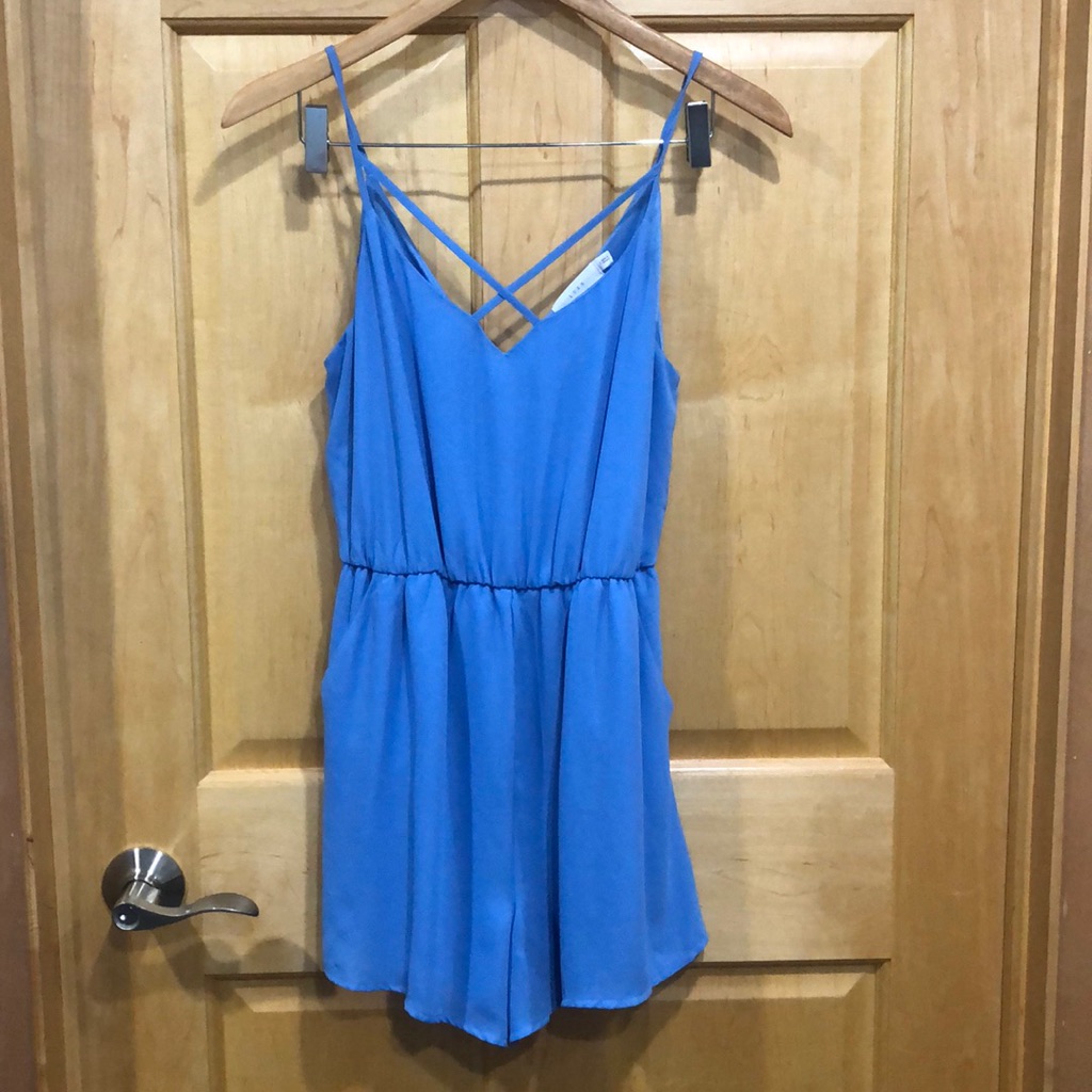 Bogo Lush Blue Tank Top Romper Size S